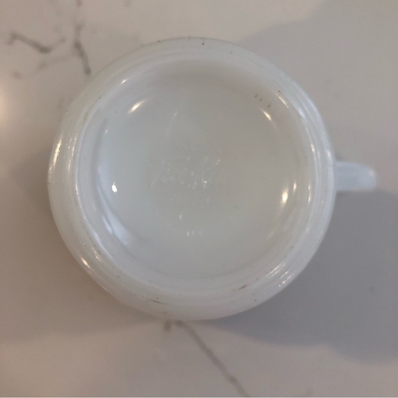 Fire king milk creamer ceramic milk glass container with gold trim EUC - Picture 3 of 4